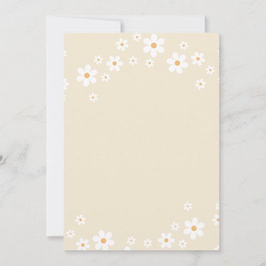 Baby in Bloom tan Daisy Baby Dusche Einladung (Rückseite)