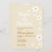 Baby in Bloom tan Daisy Baby Dusche Einladung (Vorne/Hinten)