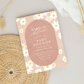 Baby in Bloom Taupe Daisies Baby Shower Einladung