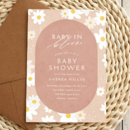 Baby in Bloom Taupe Daisies Baby Shower Einladung