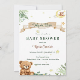 "Baby in Bloom" Teddy Bear Baby Dusche Einladung