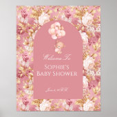 Baby In Bloom Teddy Bear Welcome Poster (Vorne)
