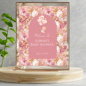 Baby In Bloom Teddy Bear Welcome Poster