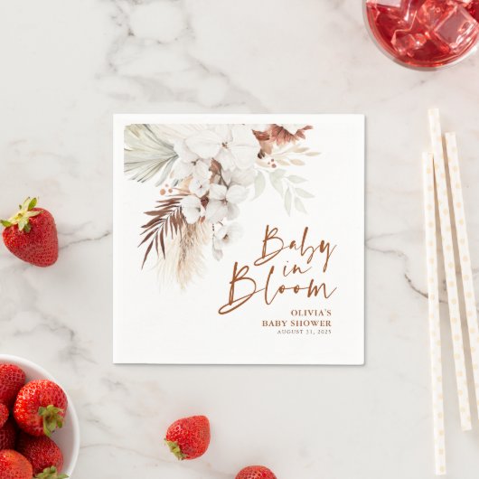 Baby in Bloom Terracotta White Floral Baby Dusche Serviette (Beispiel)