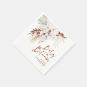 Baby in Bloom Terracotta White Floral Baby Dusche Serviette (Ecke)