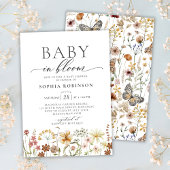 Baby in Bloom Terracotta Wildblume Babydusche Einladung