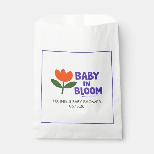 Baby in Bloom Tulip Trendy Modern Baby Shower Geschenktütchen (Vorderseite)