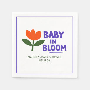 Baby in Bloom Tulpen Moderne Babyparty Serviette