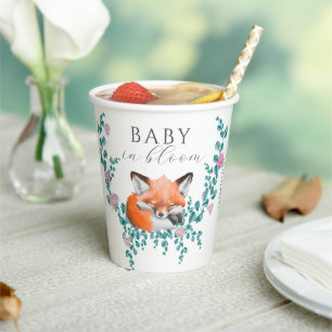 Baby in Bloom Waldlandschaft Fuchs Grünzeug Babypa Pappbecher