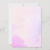 Baby in Bloom Wasserfarbe Rose Kinderdusche Einladung (Rückseite)