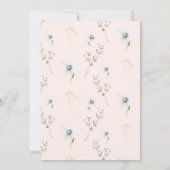 Baby in Bloom Wasserfarbe Wildblume Kinderdusche Einladung (Rückseite)