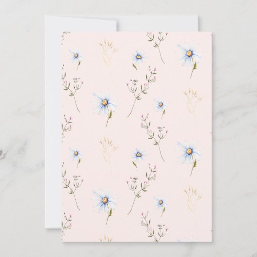 Baby in Bloom Wasserfarbe Wildblume Kinderdusche Einladung (Rückseite)