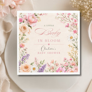 Baby in Bloom Wasserfarben-Baby-Party Serviette