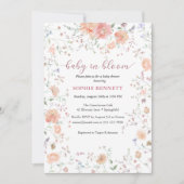 Baby in Bloom Wasserfarben Einladung (Vorderseite)