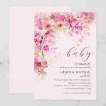 Baby in Bloom Wasserfarben Florale Babyparty