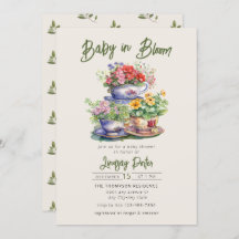 Baby in Bloom | Watercolor Baby Shower Einladung