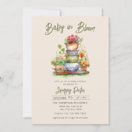 Baby in Bloom | Watercolor Baby Shower Einladung