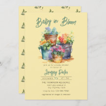Baby in Bloom | Watercolor Baby Shower Einladung