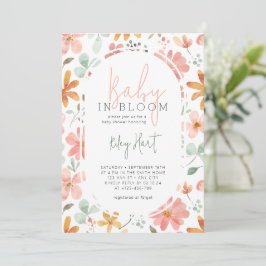 Baby in Bloom Watercolor Blume Girl Baby Dusche Einladung