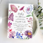 Baby in Bloom Watercolor Blume Kinderdusche Einladung