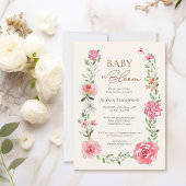 Baby in Bloom Watercolor Blume Kinderdusche Einladung