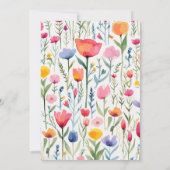 Baby in Bloom Watercolor Blume Kinderdusche Einladung (Rückseite)