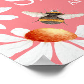 Baby in Bloom Watercolor Daisies & Bumblebee Poste Poster (Ecke)