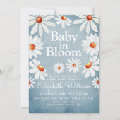 Baby in Bloom Watercolor Daisies Einladung (Vorderseite)