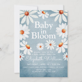 Baby in Bloom Watercolor Daisies Einladung