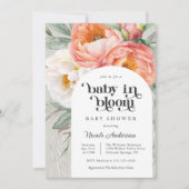 Baby in Bloom Watercolor Floral Baby Dusche Einladung (Vorderseite)