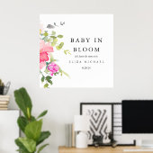 Baby in Bloom Watercolor Floral Baby Dusche Poster (Heimbüro)