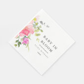 Baby in Bloom Watercolor Floral Baby Dusche Serviette (Ecke)