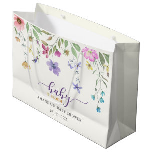 Baby in Bloom Watercolor Floral Baby Shower Gesche Große Geschenktüte