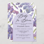 Baby in Bloom Watercolor Iris Frühjahrsdusche Einladung (Vorne/Hinten)