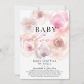 Baby in Bloom Watercolor Rose Kinderdusche per Mai Einladung (Vorderseite)