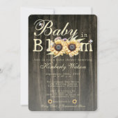 Baby in Bloom Watercolor Sonnenblumen Kinderdusche Einladung (Vorderseite)