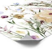 Baby in Bloom Watercolor Wildblume Willkommen Poster (Ecke)