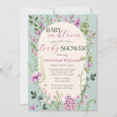 Baby in Bloom Watercolor Wildblumen Kinderdusche Einladung (Vorderseite)