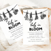 Baby in Bloom Whimsical Black & White Baby Dusche Einladung