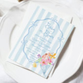 Baby in Bloom Whimsical Blue Bow Baby Dusche Einladung