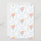 Baby in Bloom Whimsical Blue Bow Baby Dusche Einladung (Rückseite)