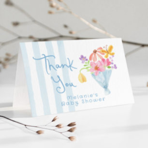 Baby in Bloom Whimsical Blumen Danke Karte