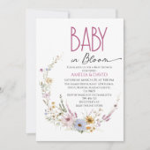 Baby in Bloom Whimsical Floral Arch Baby Dusche Einladung (Vorderseite)