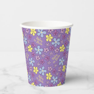 Baby in Bloom Whimsical Floral Mädchen Baby-Party Pappbecher