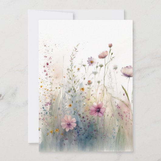 Baby in Bloom Whimsical Wildblumen Kinderdusche Einladung (Rückseite)