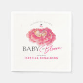 Baby in Bloom whimsy Hand Aquarell Babydusche Serviette (Vorderseite)