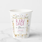 Baby in Bloom White Baby Shower Pappbecher (Vorderseite)