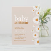 Baby in Bloom White Blume Kinderdusche Einladung (Stehend Vorderseite)