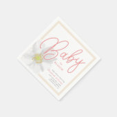 Baby in Bloom White Daisy Floral Baby Shower Serviette (Ecke)