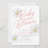 Baby in Bloom White Daisy Thema Kinderdusche Einladung (Vorderseite)